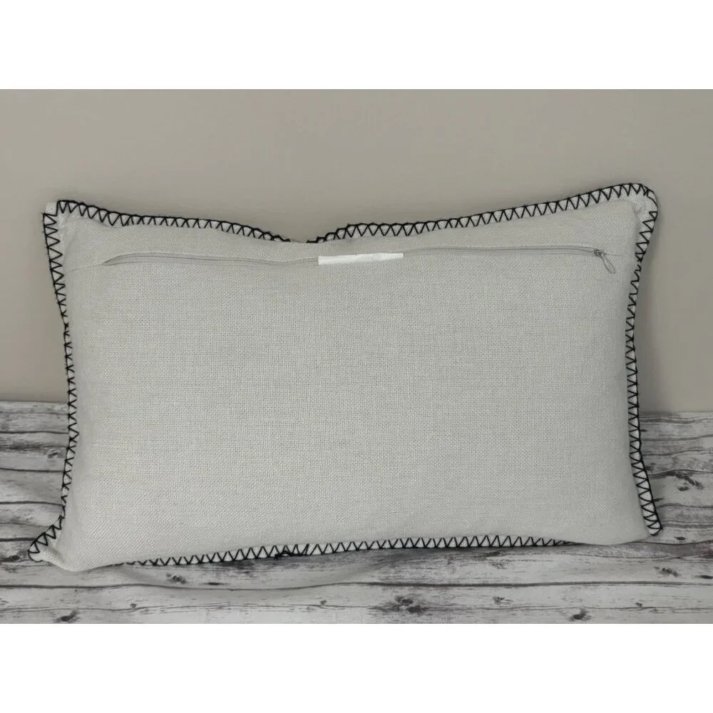 Massachusetts Map Decorative Pillow Rectangle Cotton Throw 20x13” Cape Cod Blue